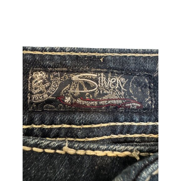 Silver Jeans Suki Womens Bootcut Denim Jeans W29/L32 Distressed Blue Western Sty - Picture 8 of 11